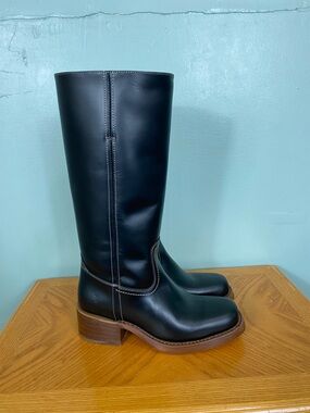 Frye Campus 14L Boots Leather Black Size 7 Sku5